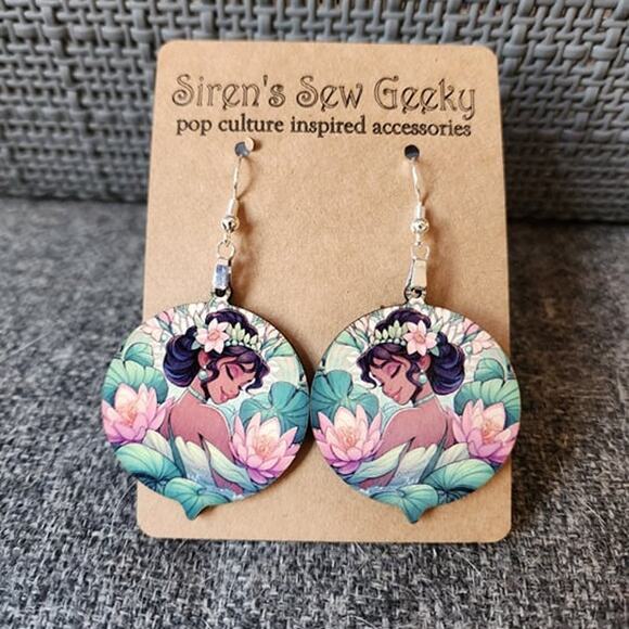 Princess Tiana Princess and the Frog Disney Earrings - Picture 2 of 3